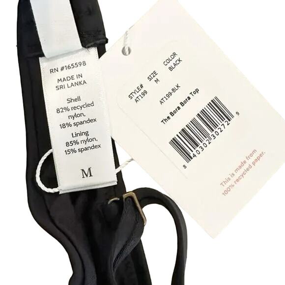 NWT Andie Swim The Bora Bora Convertable Bikini Top Adjustable Straps M Black - Picture 8 of 15